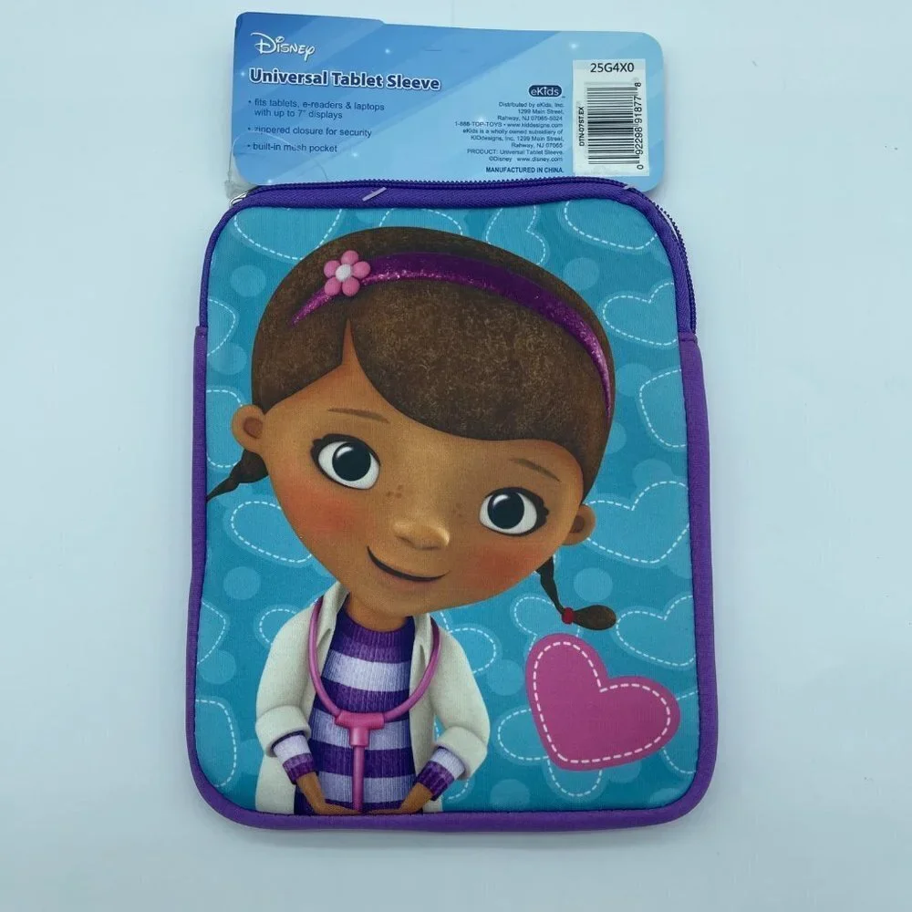 Disney Universal Tablet Sleeve Doc McStuffins 7in Purple Blue